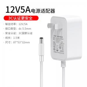 12V5A电源适配器白色